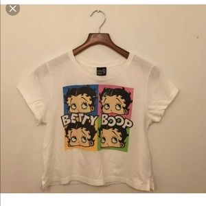 Vintage colorful Betty boop crop top shirt